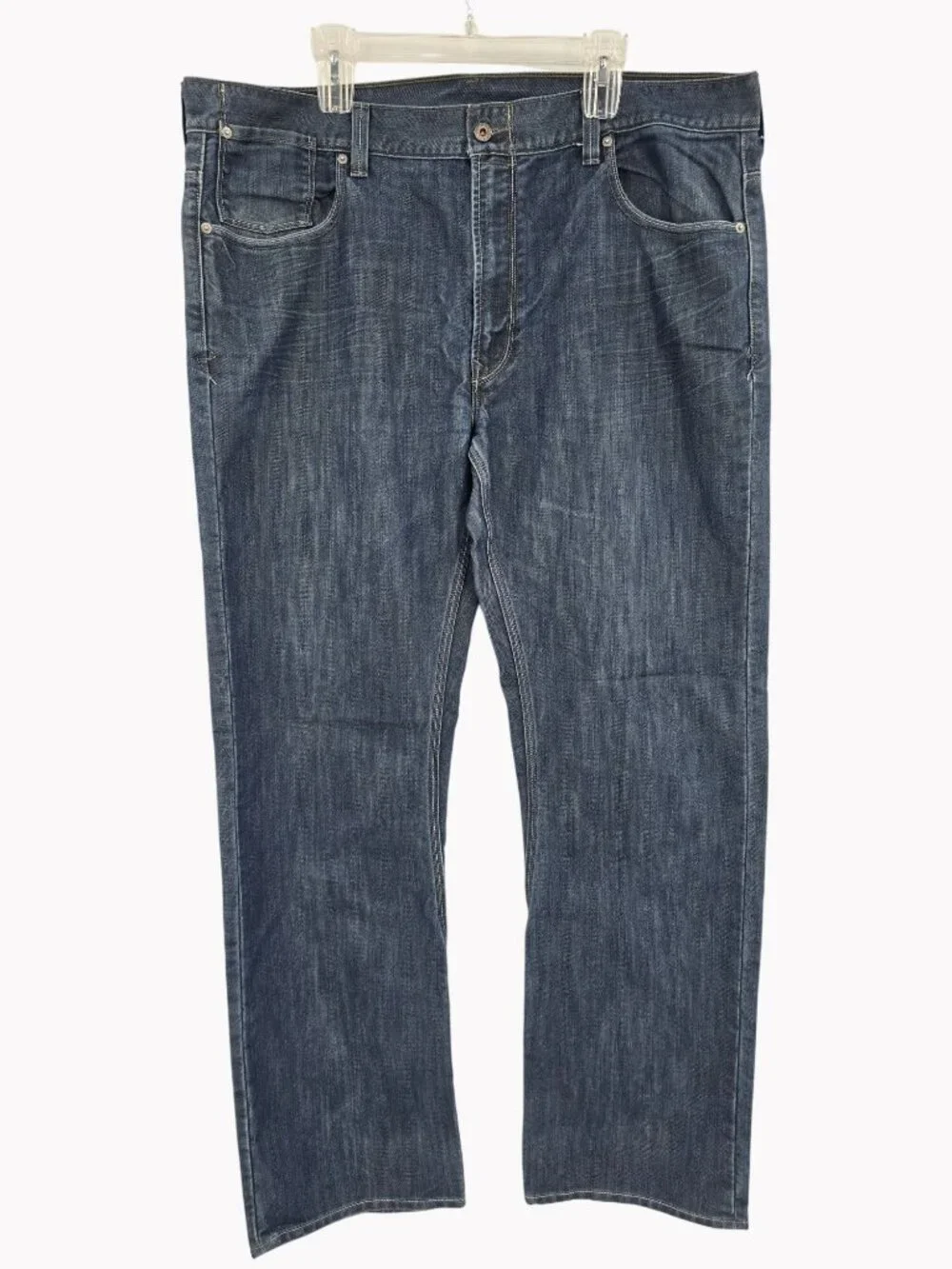 Levis 559 Relaxed Straight Jeans 42x34 Distressed Hem Medium Wash Mens Denim